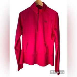 THE NORTH FACE | Women's Pink Bubble-Comb, 1/2 Zip Top, Active Wear, Size Large
